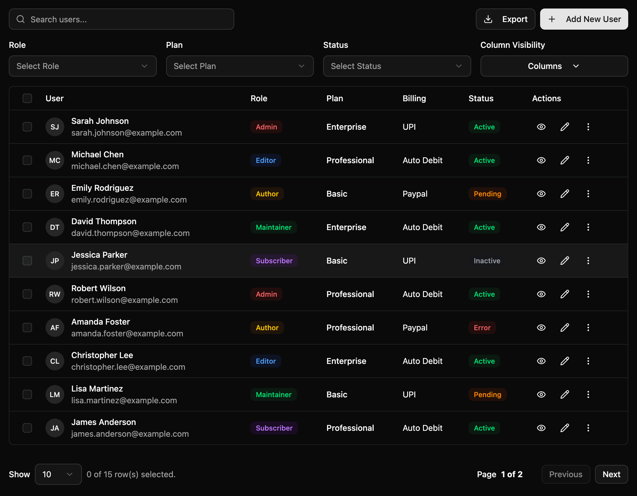 FantasyHUD portfolio preview - Dark Mode